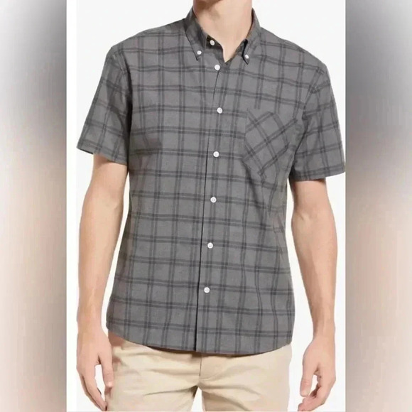 Billy Reid Tuscumbia Standard Fit Plaid Short Sleeve Flannel Button-Down Shirt - Picture 1 of 7